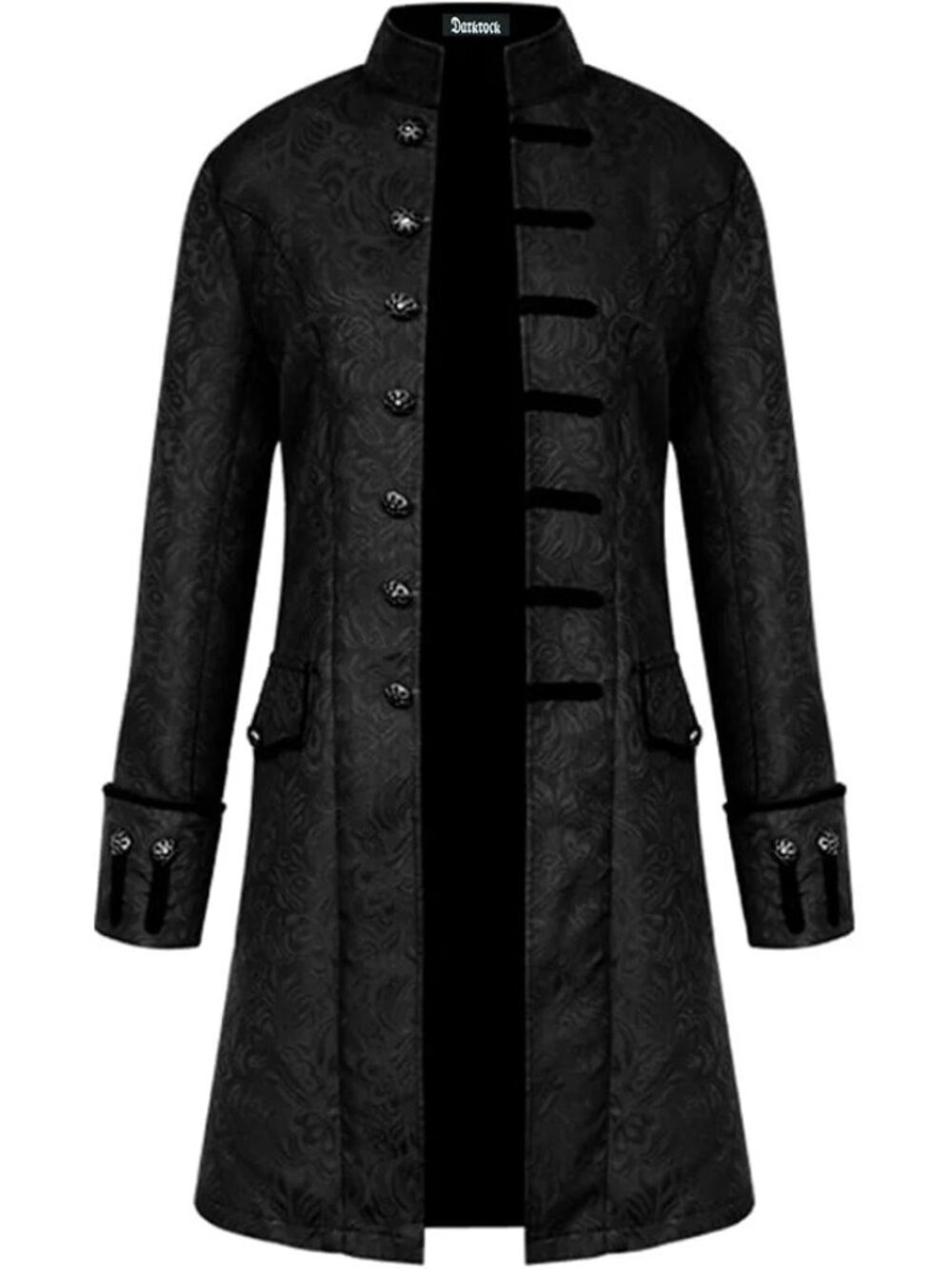 Men's Jacket Coat Black Damask Gothic Steampunk  Aristocrat / Vampire Cosplay